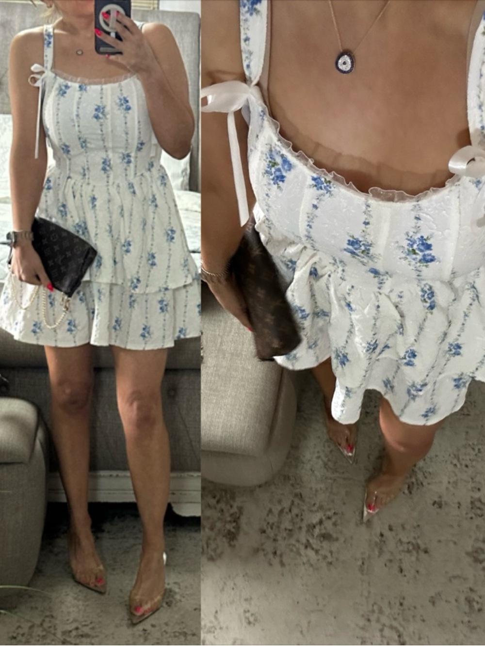 New🩷 Blue Blossom Corset Dress